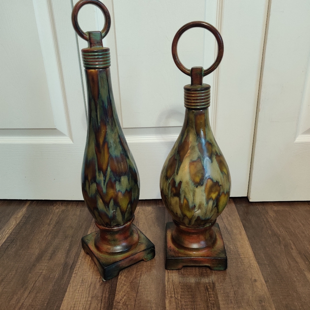 Elegant Multicolor Decorative Vases Set Bundle Of 2 Brown Green Hobby Lobby